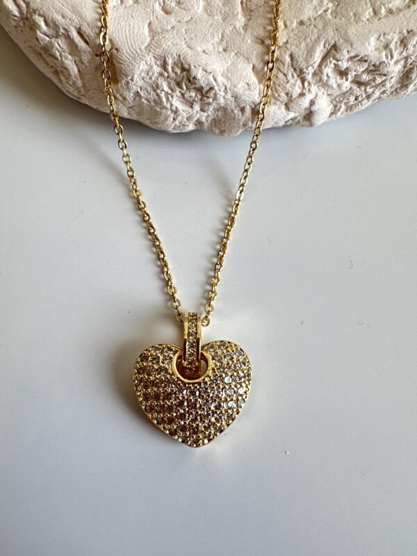 Zirkon Taş Detaylı Vip Kalp Kolye