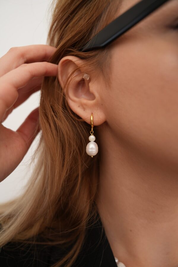 Damla İnci Detaylı Vip Gerçek İnci Küpe