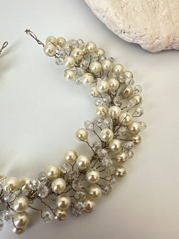 İnci Boncuk Detaylı Gelin Saç Aksesuarı