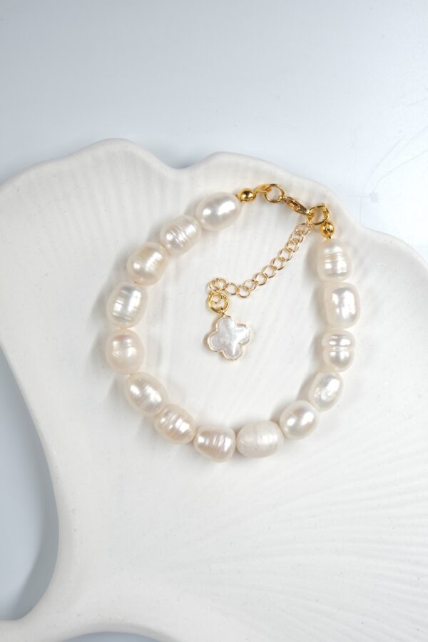 14K Altın Kaplama Tasarım İnci Bileklik