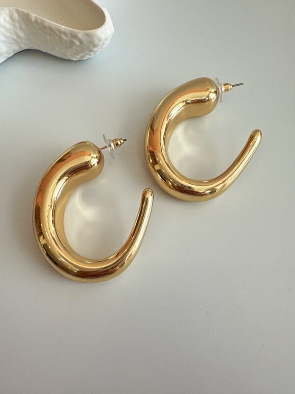 Vip Kalın Büyük Gold Küpe