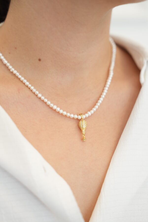 Gerçek Tatlı Su İncili Uçan Balon Kolye