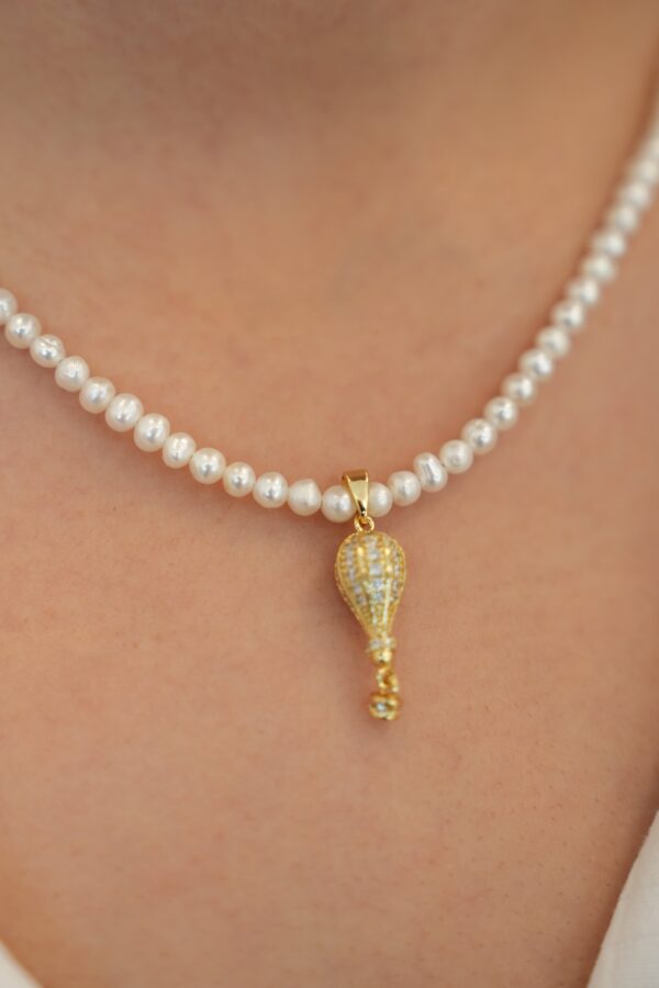 Gerçek Tatlı Su İncili Uçan Balon Kolye