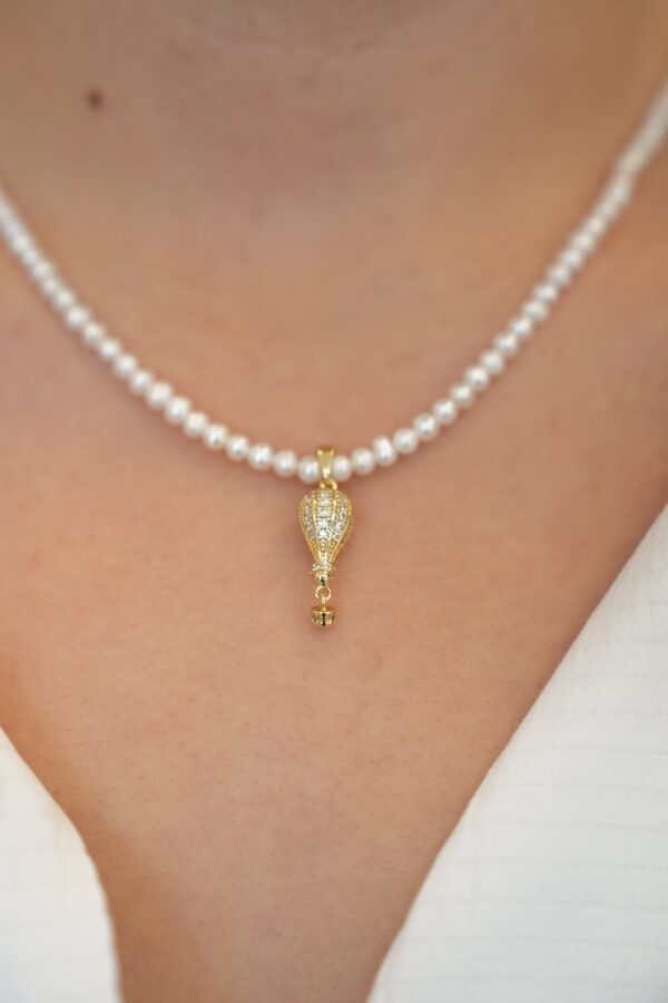 Gerçek Tatlı Su İncili Uçan Balon Kolye