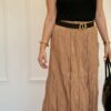 Kadın Bej Renk Kraş Uzun Etek