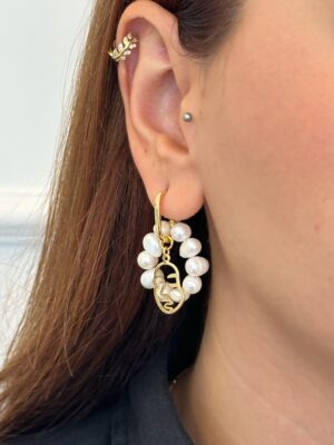 İnci Zarafeti Gold Kadın Küpe