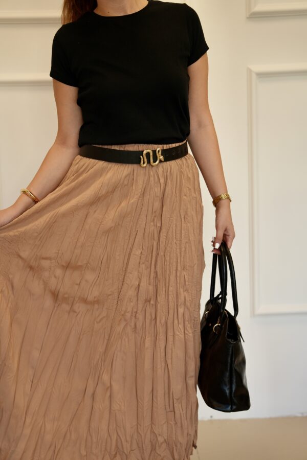 Kadın Bej Renk Kraş Uzun Etek