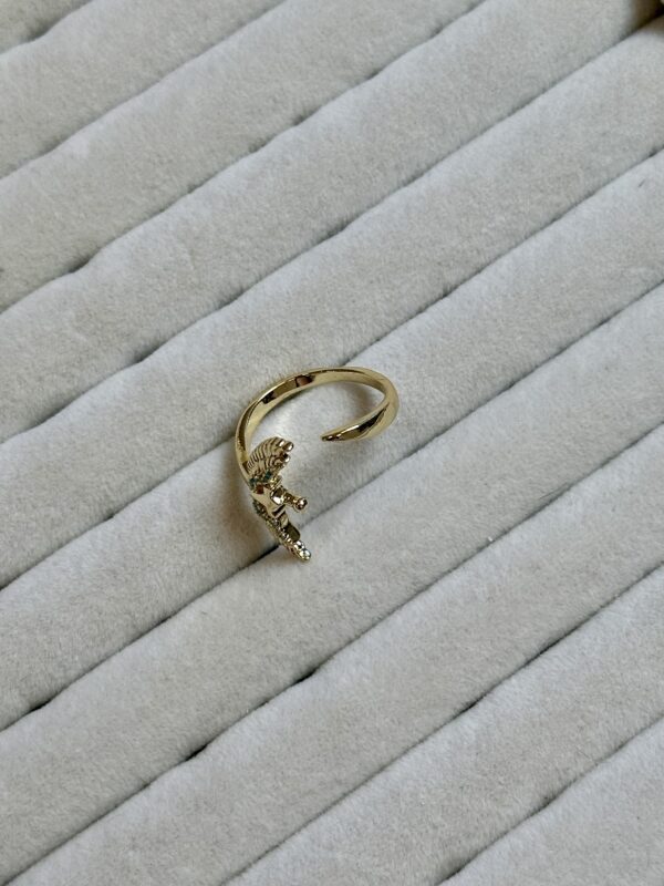 Mavi Taşlı Anka Kuşu Form Ayarlanabilir Kadın Yüzük