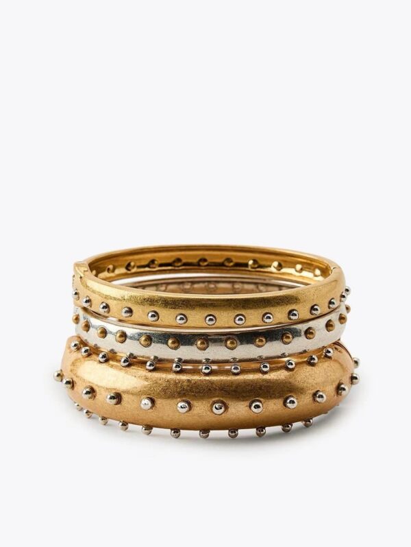 Vintage Stil Gold & Gümüş Detaylı Çoklu Kadın Bileklik