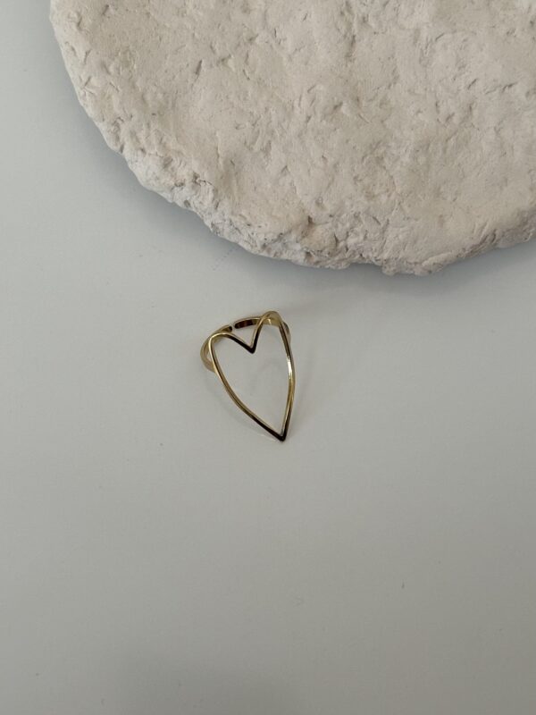 Vintage Kalp Yüzük Gold – Zarif İnce Çizgi Tasarım