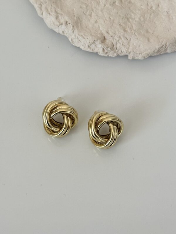 Gold Renk Örgü/Düğüm Form Vintage Esintili Kadın Küpe