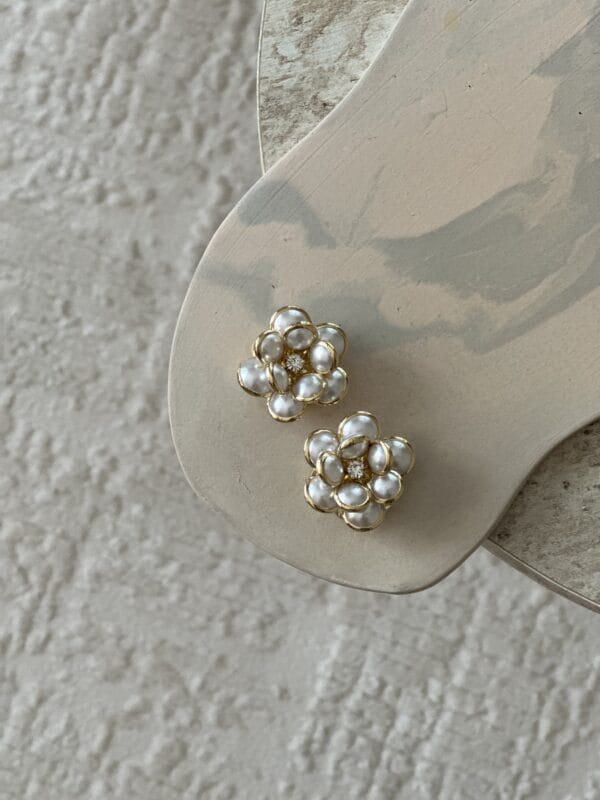 İnci Çiçeği Kol Düğmesi İkili Set