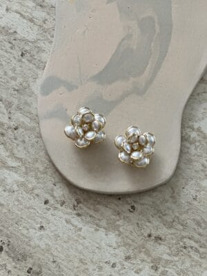 İnci Çiçeği Kol Düğmesi İkili Set